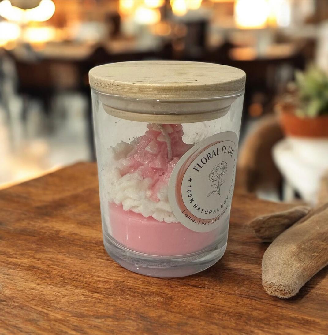 Pink Christmas candle