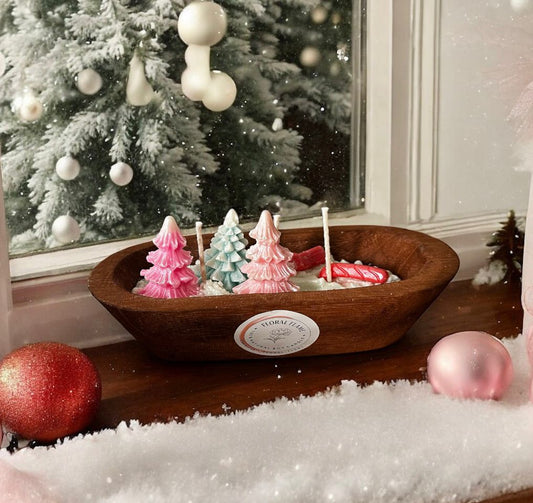 Pink Christmas Bloom Candle