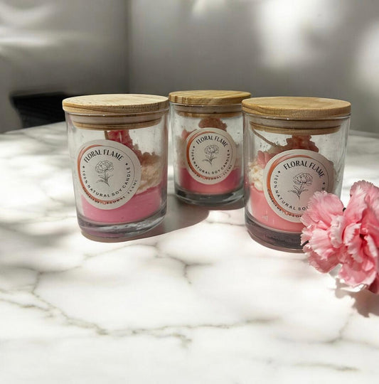 Pink Christmas candle