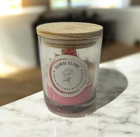 Pink Christmas candle