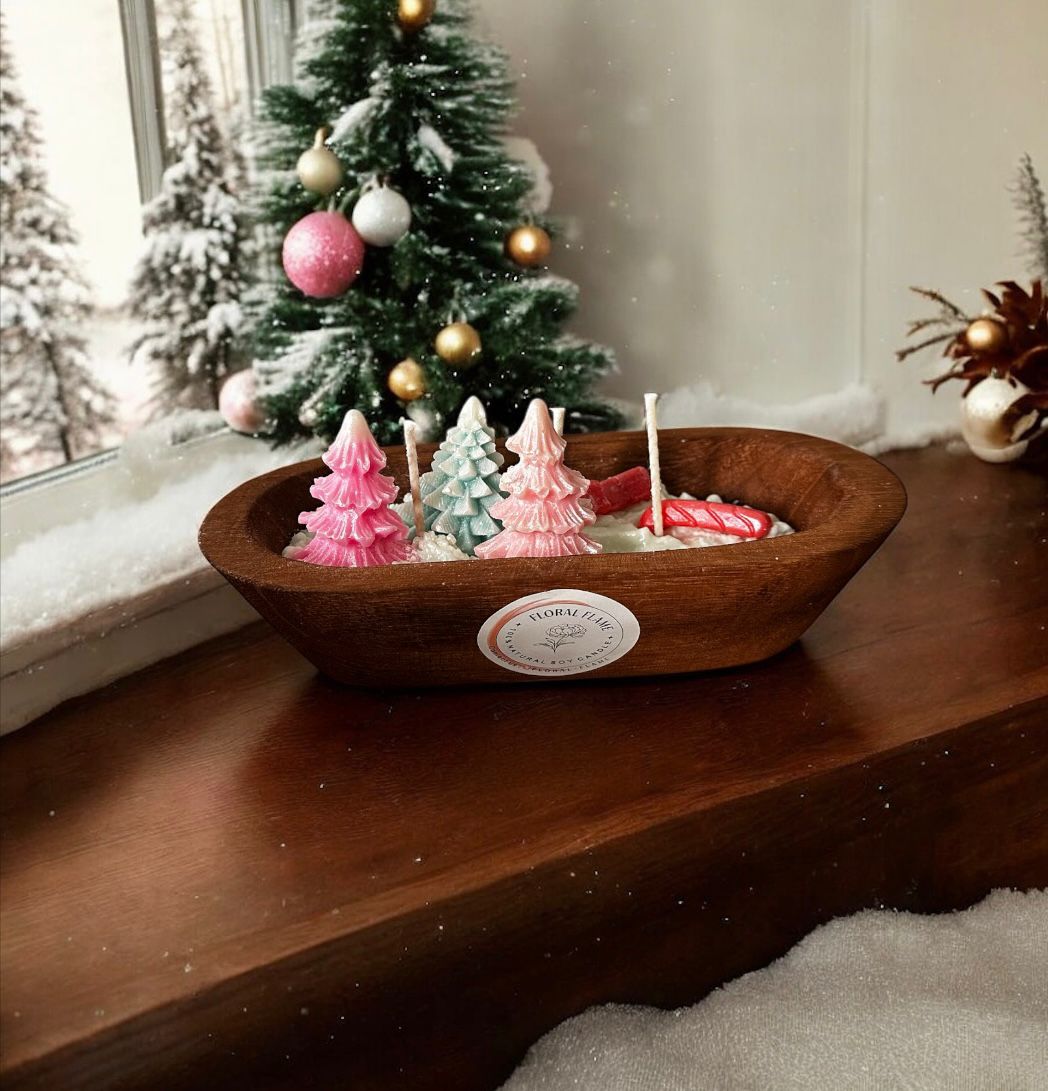 Pink Christmas Bloom Candle