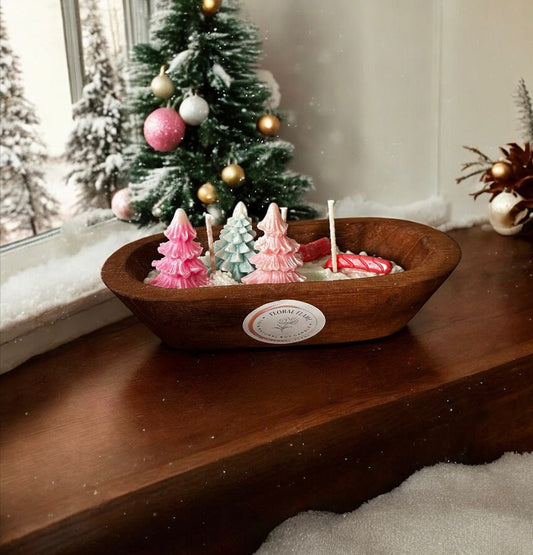 Pink Christmas Bloom Candle